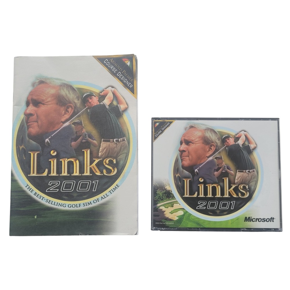 Microsoft Links 2001‎ PC Golf Sim Arnold Palme 4-Disc Game Manual
